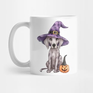 Watercolor Great Dane Dog in Witch Hat Mug